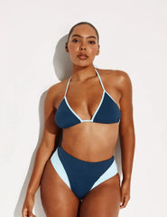 High Rise Bikini Swim Bottom - Color Block - Last Call