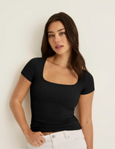 SculptRibâ„¢ Cotton Scoop Neck T-Shirt