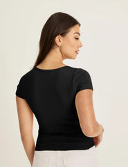 SculptRib™ Cotton Scoop Neck T-Shirt