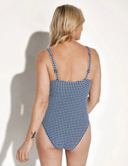 Leakproof Seersucker Sculpt Deep V One Piece Swimsuit
