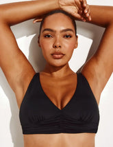 Ruched Deep V Bikini Top