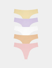 Essential No-Show Thong 5-Pack - Last Call