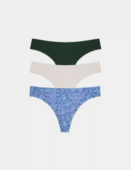 Light Leakproof No-Show Thong 3-Pack