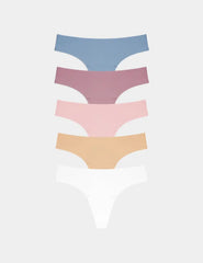 Essential No-Show Thong 5-Pack - Last Call