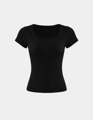 SculptRib™ Cotton Scoop Neck T-Shirt