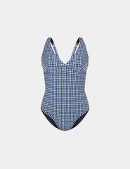 Leakproof Seersucker Sculpt Deep V One Piece Swimsuit