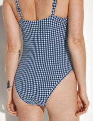 Leakproof Seersucker Sculpt Deep V One Piece Swimsuit