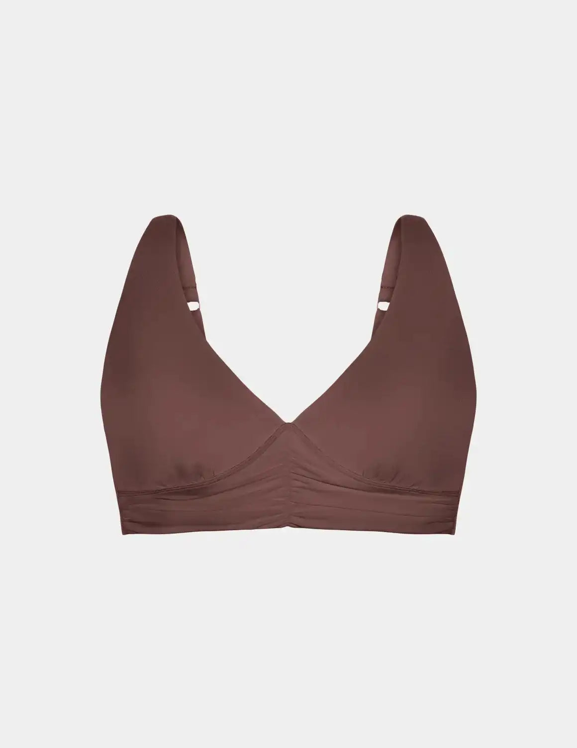 Ruched Deep V Bikini Top